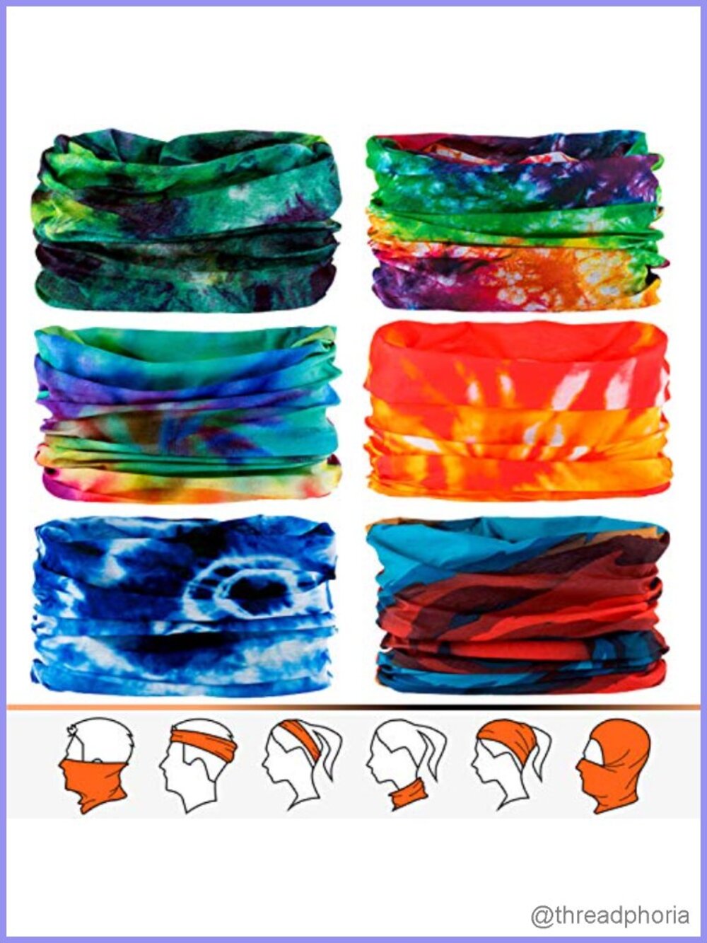 Microfiber Neck Gaiter Headband Balaclava Multi-Use Face Scarf